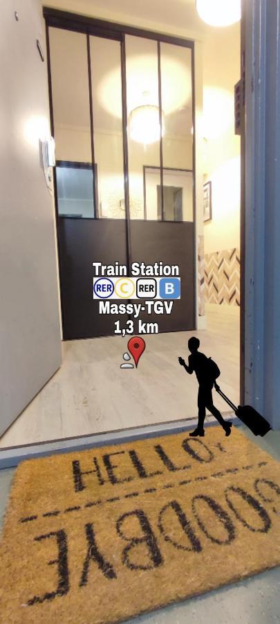 T4 Massy Tgv By Beds4Wanderlust - 80M2 Avec Terrasse Et Bureau - Proche Coulee Verte - Ideal Pro Ou Famille Kültér fotó